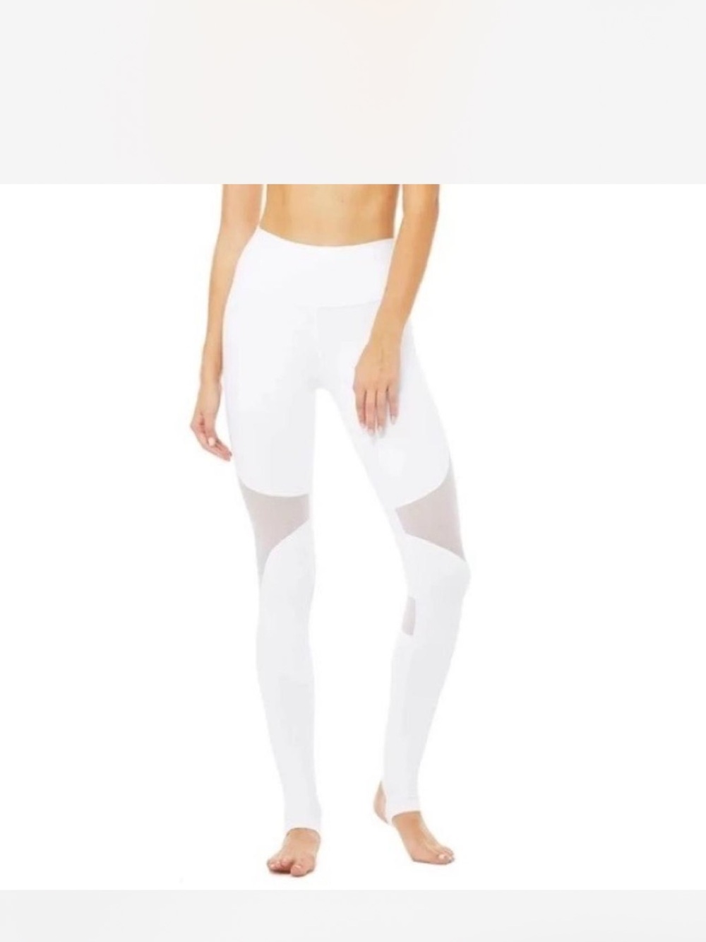 Alo Women's White High-Waist Mesh Panel Leggings